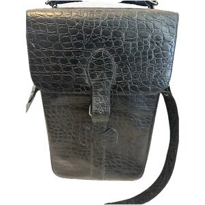 Vintage Leather Mark Paul Wine Liquor Carry Bag 2 Bottle with Shoulder Strap‎